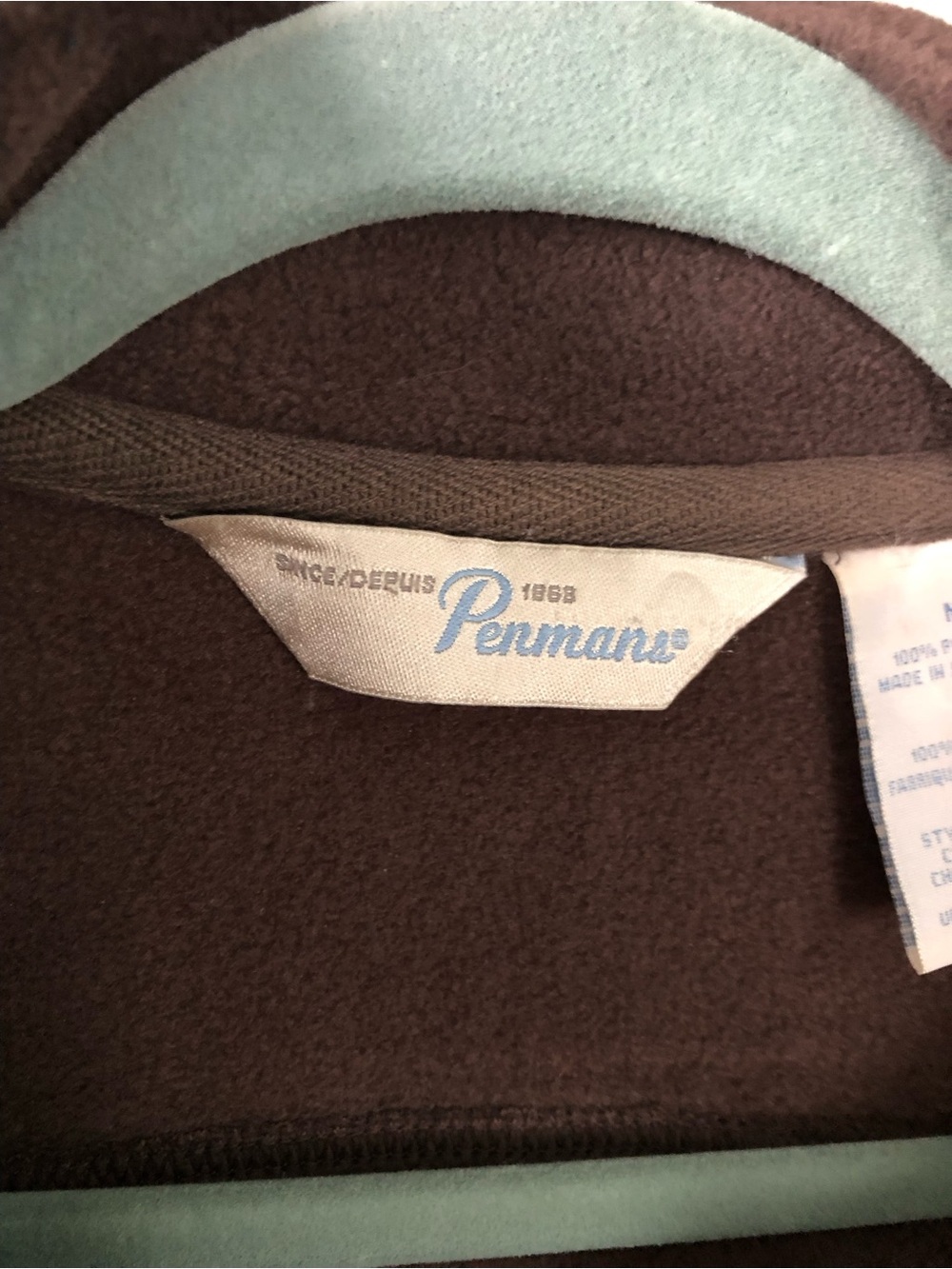90s Y2k Penmans Soft Brown Fleece Zip-Up Vest Size M Gorpcore - Picture 8 of 9